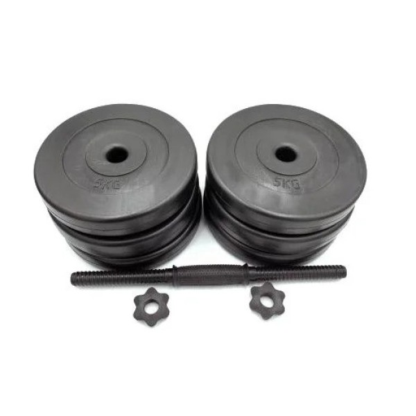 Гантель складальна композитна в пластиковій оболонці Rock pro 30,5 кг NE-PL-G-030