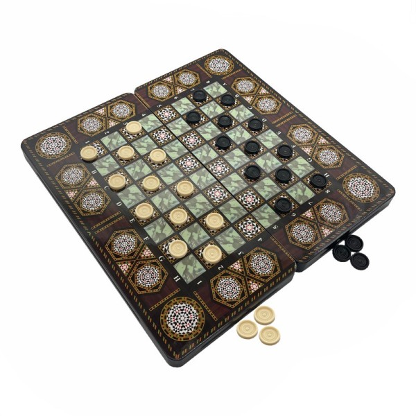 Набір настільних ігор "Шахи 3 в 1" Set3 NE-SP-SET-14 нарди, шашки, 40х40 см