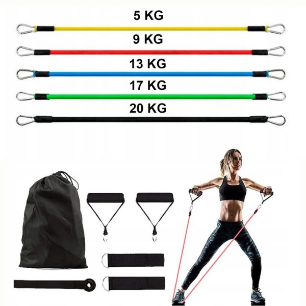 Набір еспандерів трубчастих силових "Power Strength Tube" NE-PW-5 5 шт