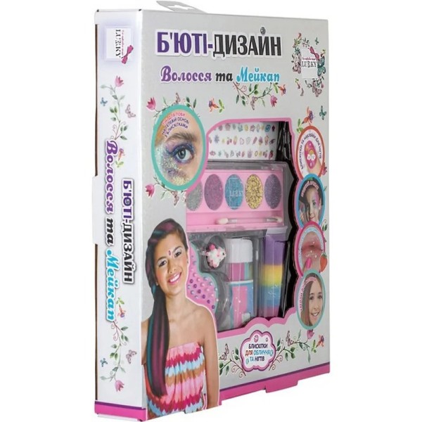 Дитячий набір кометики "Волосся та макіяж" T20727 палетка 5 кольорів
