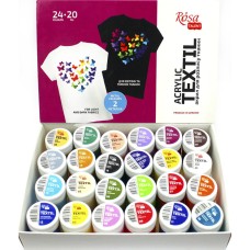 Набір акрилової фарби для розпису тканин 13420217, 24 баночки