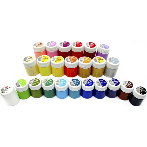 Набір акрилової фарби для розпису тканин 13420217, 24 баночки