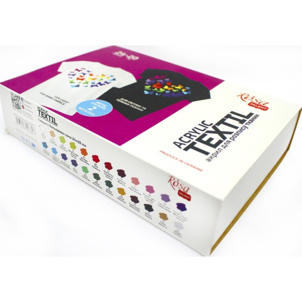 Набір акрилової фарби для розпису тканин 13420217, 24 баночки