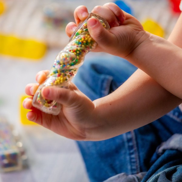 Дитячий сенсорний конструктор "Барвистий трактор" Jelly Blox 932945, 12 деталей