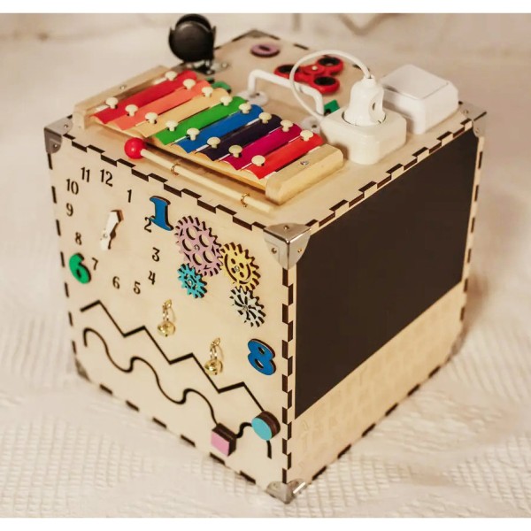 Розвиваюча іграшка Бізікуб Temple Group TG200126 30х30х30см Натуральний