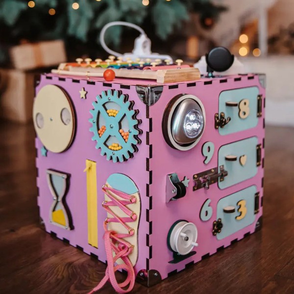 Розвиваюча іграшка Бізікуб Temple Group TG200132 30х30х30см Рожевий