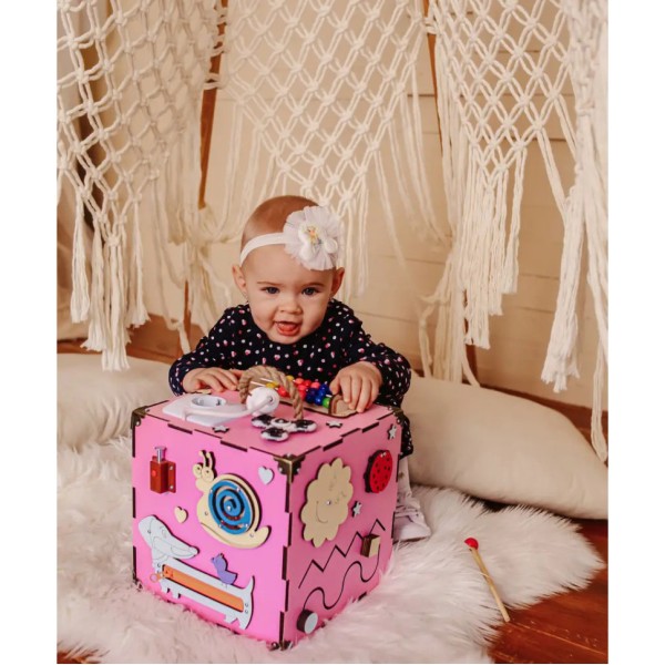 Розвиваюча іграшка Бізікуб Temple Group TG200162 23х23х23см Рожевий