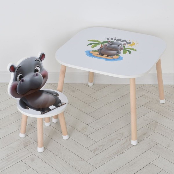 Дерев'яний дитячий столик M 502-6 зі стільчиком