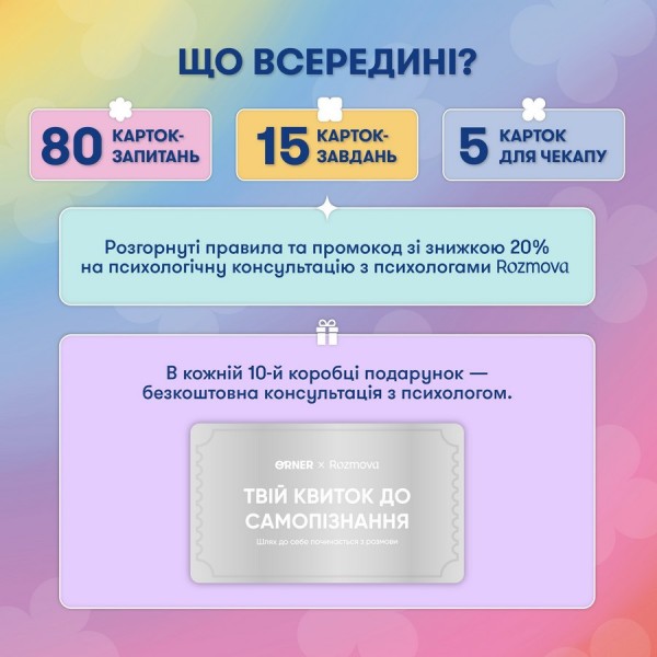 Картки саморефлексії "Розмова з собою" orner-2971, 100 карток