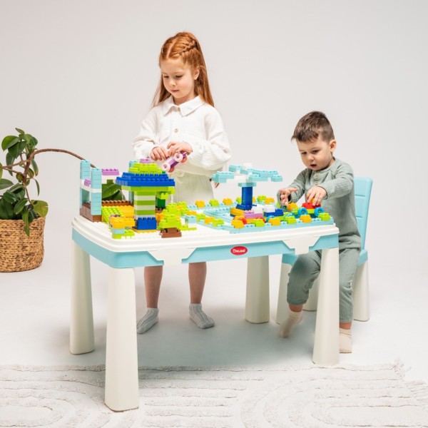 Дитячий набір "Граємось та навчаємось" 04660/7 в наборі стіл, стілець, конструктор