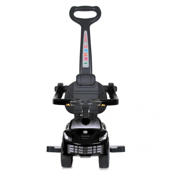 Дитяча каталка-толокар M 5728L-2 чорний, з батьківською ручкою