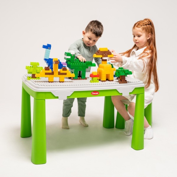 Дитячий набір "Граємось та навчаємось" 04660/2 в наборі стіл, стілець, конструктор