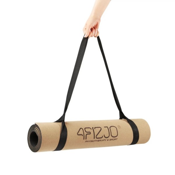 Спортивний килимок для йоги та фітнесу Cork 4FIZJO 4FJ0590, 183x61x0,4 см