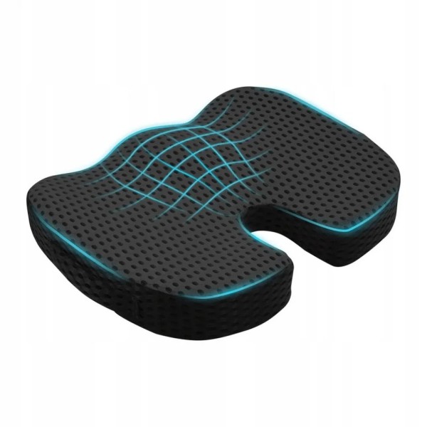 Ортопедична подушка для сидіння 4FIZJO 4FJ0613, 35x45x7 см, Black