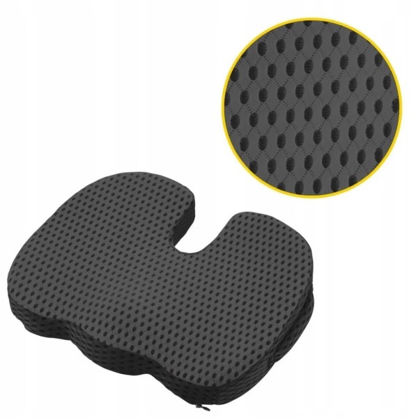 Ортопедична подушка для сидіння 4FIZJO 4FJ0613, 35x45x7 см, Black