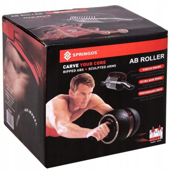 Ролик-колесо для преса AB Wheel Springos FA5010 зелений, з поворотним механізмом