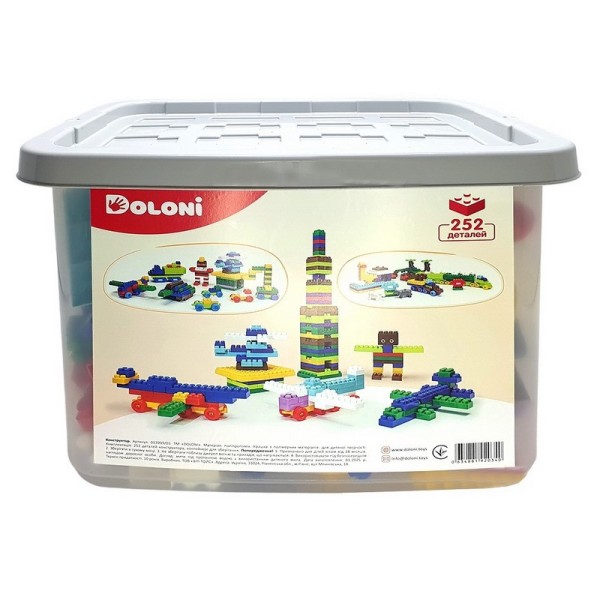 Дитячий блочний конструктор 013999/03 у пластиковому боксі, 252 деталі