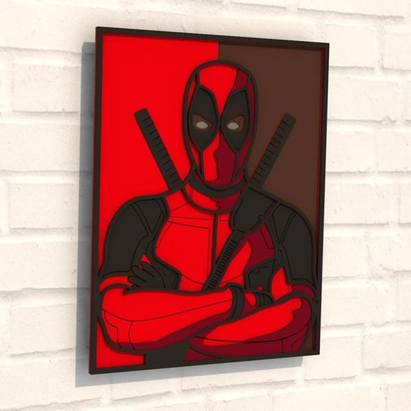 Дерев'яна картина-розмальовка "Постер Дедпул" Wortex Woods 3DP40012 35х27 см