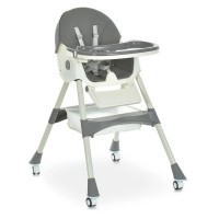 Стільчик для годування M 6302 Gray складний, 5-ти точкові ремені