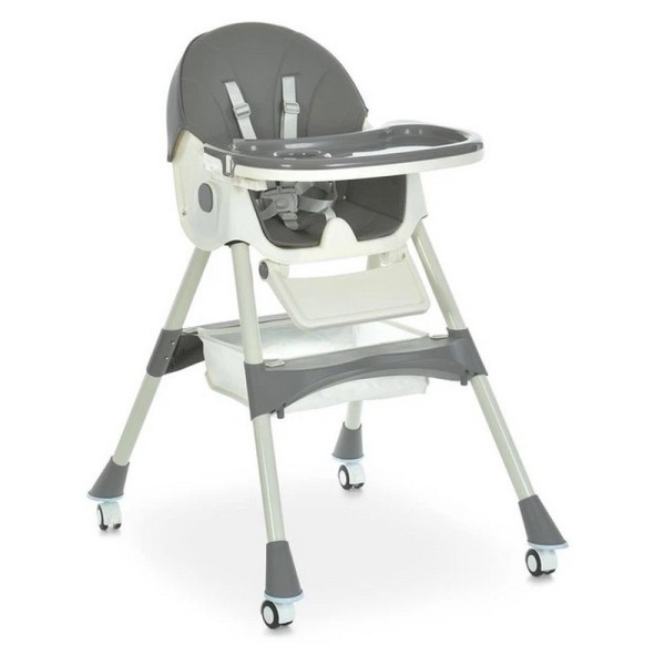 Стільчик для годування M 6302 Gray складний, 5-ти точкові ремені