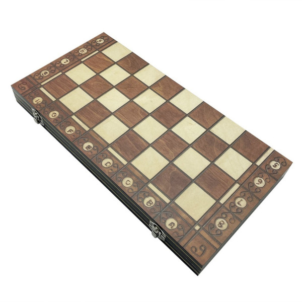 Набір настільних ігор "Шахи, нарди, шашки 3 в 1" Set1 NE-LG-11 ігрове поле 40х40 см