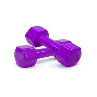 Гантели для фитнеса Vinyl NE-VIN-3-V 2 шт по 3 кг, фиолетовые