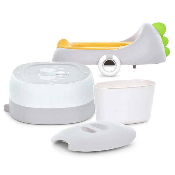 Детский горшок "MULTI POTTY" ME 1142 MULTI POTTY Gray, накладка на унитаз, подставка для ног