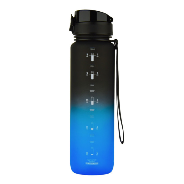 Пляшка для води UZSPACE 3038(Black-Blue) 1000 мл, чорно-синя
