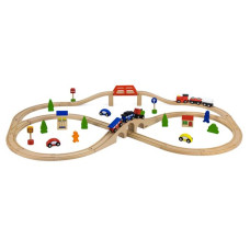 Игрушечная железная дорога Viga Toys деревянная 49 эл. (56304)