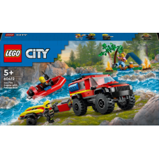 Конструктор LEGO City Пожежний позашляховик із рятувальним човном 301 деталь (60412)