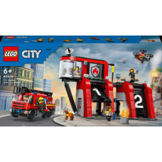 Конструктор LEGO City Пожежне депо з пожежною машиною 843 деталі (60414)