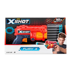 Швидкострільний бластер X-Shot Red Excel Fury 4 із 16 патронами (36377R)