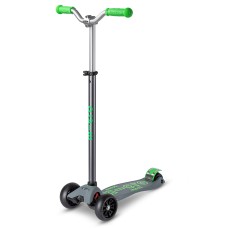 Самокат MICRO серії "Maxi PRO Deluxe" - СІРО-ЗЕЛЕНИЙ (до 50 kg, триколісний)