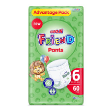 Трусики-підгузки GOO.N FRIEND для дітей 15-25 кг (розмір 6, унісекс, 60 шт)