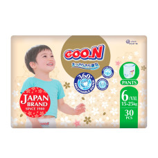 Трусики-підгузки GOO.N Premium Soft для дітей 15-25 кг (розмір 6(2XL), унісекс, 30 шт)
