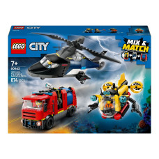 Конструктор LEGO City Ремикс вертолетов, пожарных машин и подлодок 874 детали (60462)