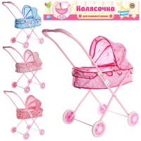 Візок 882 для ляльки, мет., класика, складний, кул., 35-68-10 см.