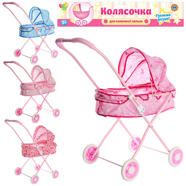Візок 882 для ляльки, мет., класика, складний, кул., 35-68-10 см.