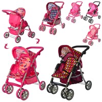 Візок 9352/011 для ляльки, мет., прогулянковий, регул. ручка, колеса 6 шт., кошик, кор.,52,5-33-13см