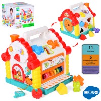 Гра 9196 будиночок, розвиваючий, сортер, 2 кольори, муз., світло, бат., кор., 23-23,5-23,5 см.