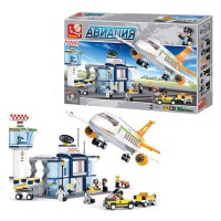 Конструктор SLUBAN M38-B0367 "Авіація": аеропорт, літак, фігурки, 678 дет.