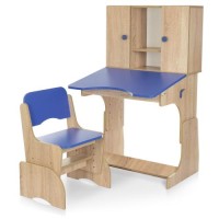 Парта W 903-14 шафа, регул. висота (4 полож.), стільчик, дерево, синя фурнітура.