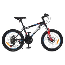 Велосипед 20 д. G20OPTIMAL A20.3 алюм.рама 12,5", SHIMANO 21SP, алюм. DB, FW TZ500, чорно-червоний.