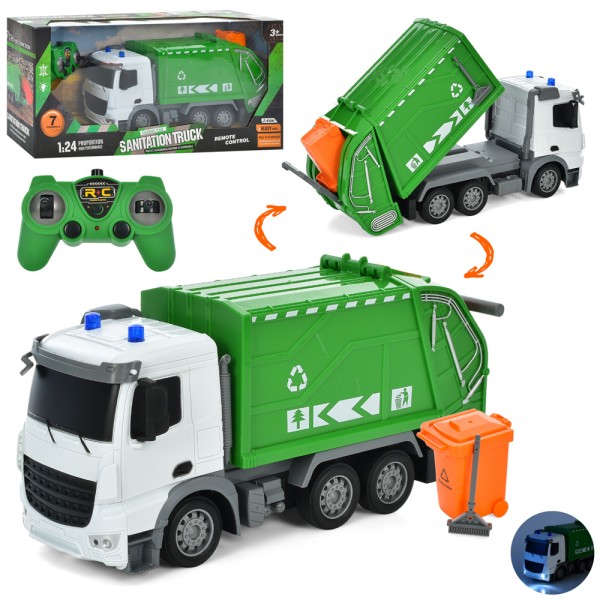Купити сміттєвоз HT077 радіокерований, 1:24, зі світлом та гумовими колесами