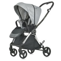 Візок дитячий ME 1078 VERSA Melange Gray прогулян., книжка, кол. 4 шт., чохол, хром. рама, сірий.