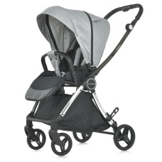 Візок дитячий ME 1078 VERSA Melange Gray прогулян., книжка, кол. 4 шт., чохол, хром. рама, сірий.