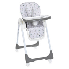 Стільчик M 5673-11 для годування, 5-ти точ., екошкiра, сiрий.