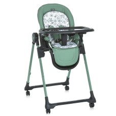 Стільчик ME 1037-B CRYSTAL Green для годування, 5-точ. ремені, матрац, 4 колеса, шкір.,  зелений