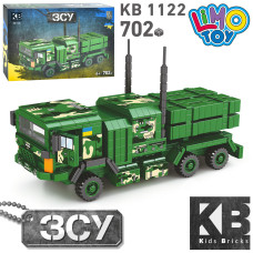 Конструктор KB 1122 військовий, машина, 702 дет., кор. 40-27-7,5 см.