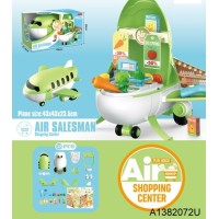 Набір ігровий 10J06 посуд, продукти, 32 предм., кухня-літак, кор., 43-25-21,5 см.